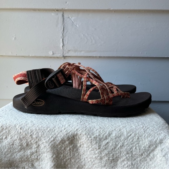Chaco Women's Double Strap Strappy Sandals - Black and Coral - Picture 5 of 11